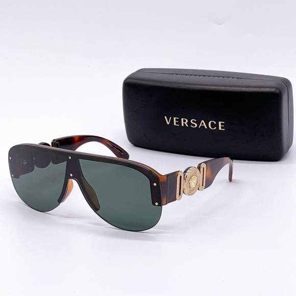 NEW VERSACE VE4391 5317/71 HAVANA SHIELD UNISEX SUNGLASSES VERSACE VE 4391 main image 12